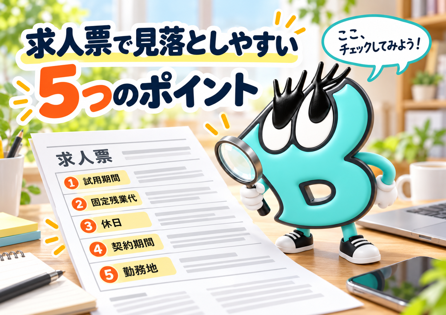 求人票で見落としやすい5つのポイント
